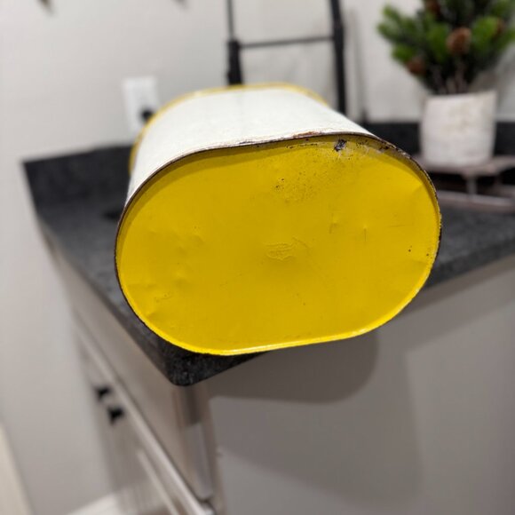 1950's Retro N.C. Color Ware Yellow & White Floral Metal Waste Bin - Picture 13 of 17